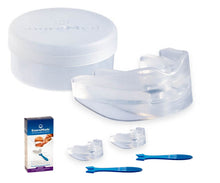 Load image into Gallery viewer, SnoreMeds Anti Snoring Mouthpiece Double Pack for Women. This pack size includes two mouthpieces and designed for existing customers who want better value. This pack is ideal for women who travel regularly and may wish to keep one mouthpiece at home and another in a travel bag.
