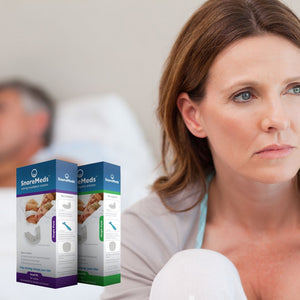 Menopausal women suffering from lack of sleep and hot flushes. Snoring is another side-effect of menopause. SnoreMeds is able to assist with the snoring, not with hot flushes!
