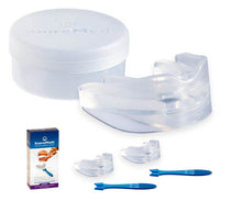 Load image into Gallery viewer, SnoreMeds Anti Snoring Mouthpiece Double Pack for Women. This pack size includes two mouthpieces and designed for existing customers who want better value. This pack is ideal for women who travel regularly and may wish to keep one mouthpiece at home and another in a travel bag.
